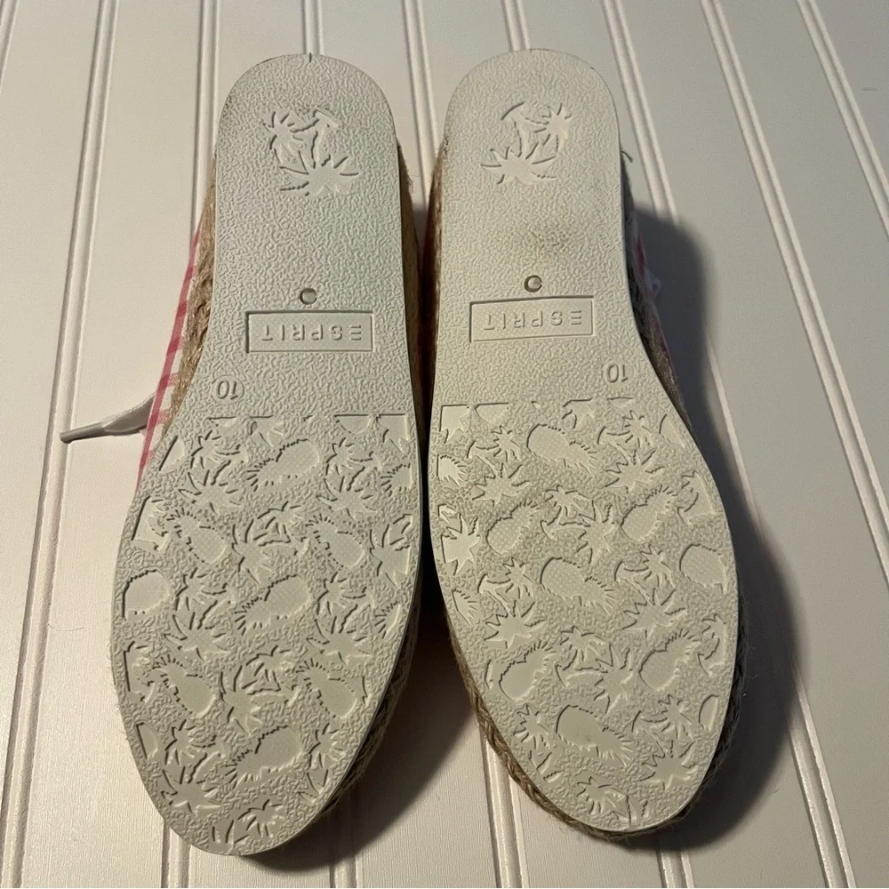 Esprit Eloise Pink Gingham Lace-Up Sneakers Size 10M New Preppy Spring